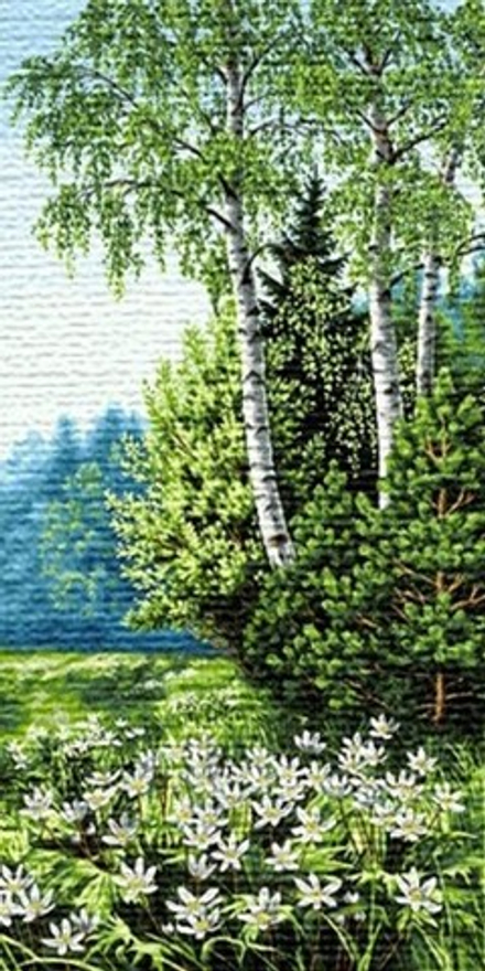 Гобеленовая картина "D. ЦВЕТЫ НА ОПУШКЕ" в багетной раме, Россия.