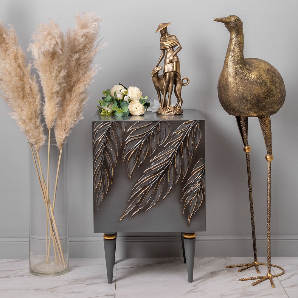 Тумба прикроватная Тропик Классика Серый Голд правая