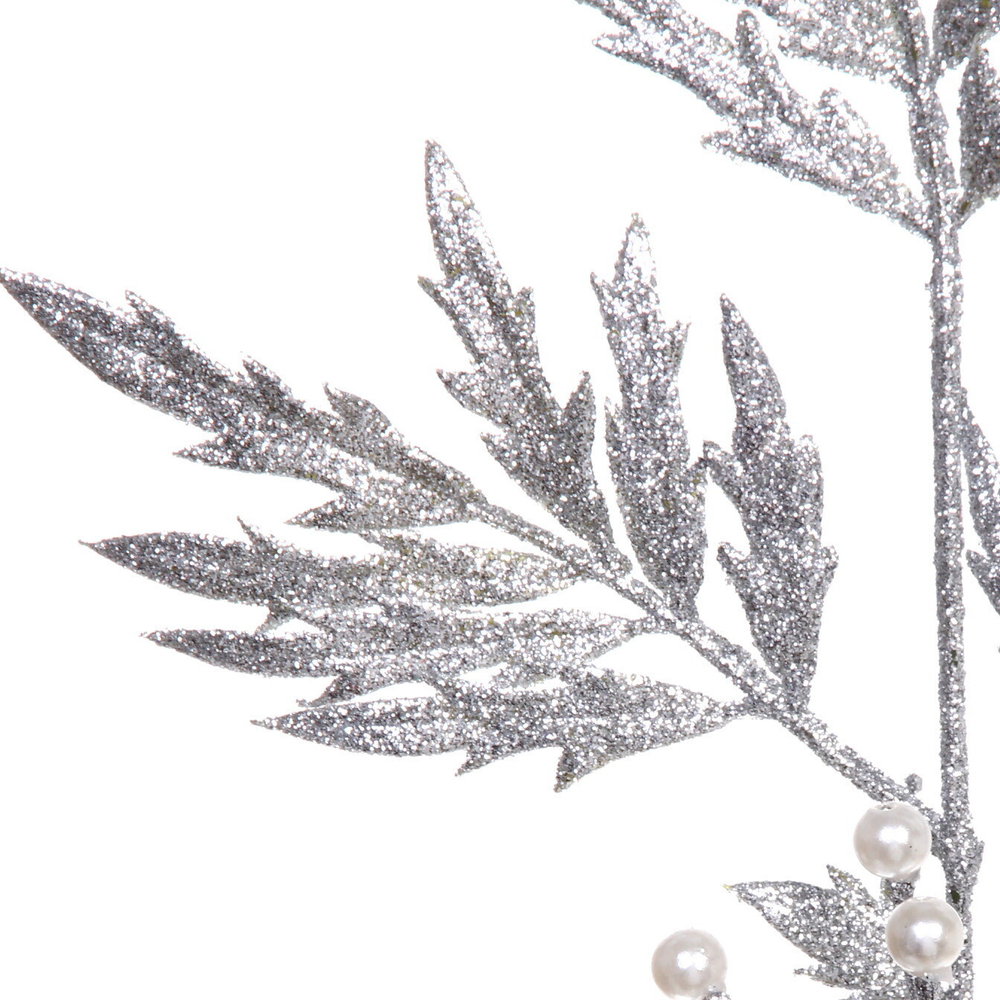 Ветка декоративная «Очарование» 80 см, Серебро