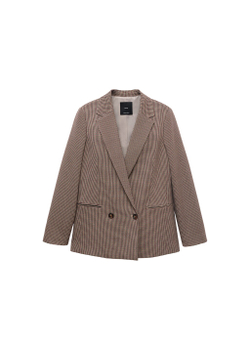 Двубортный блейзер в мелкую гусиную лапку