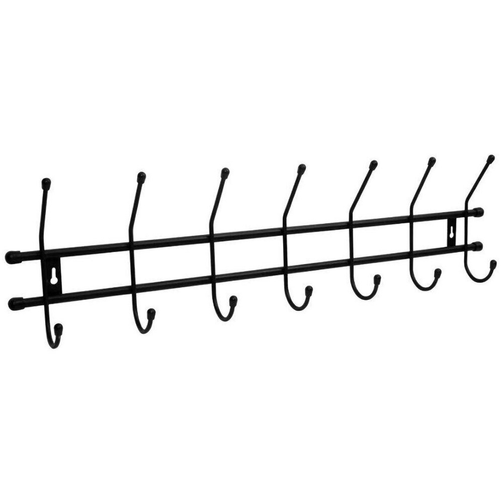 Вешалка настенная "Стандарт 7" 7 крючков, 670*70*185мм, цвет черный
