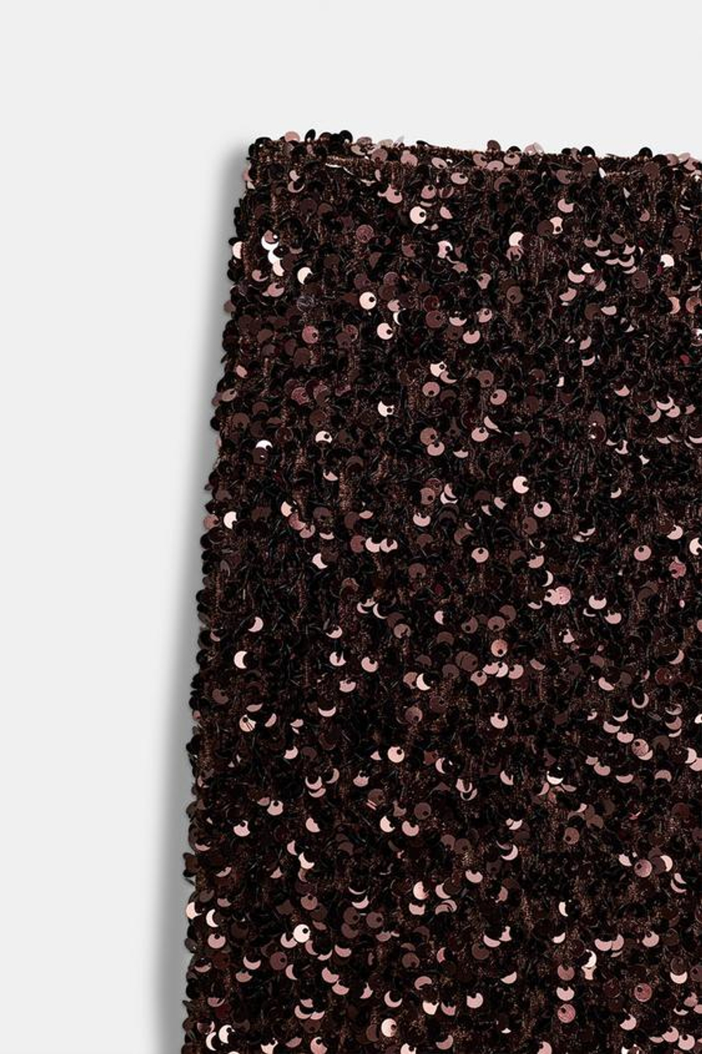 ZARA ДЛИННАЯ ЮБКА С ПАЙЕТКАМИ, КОРИЧНЕВЫЙ