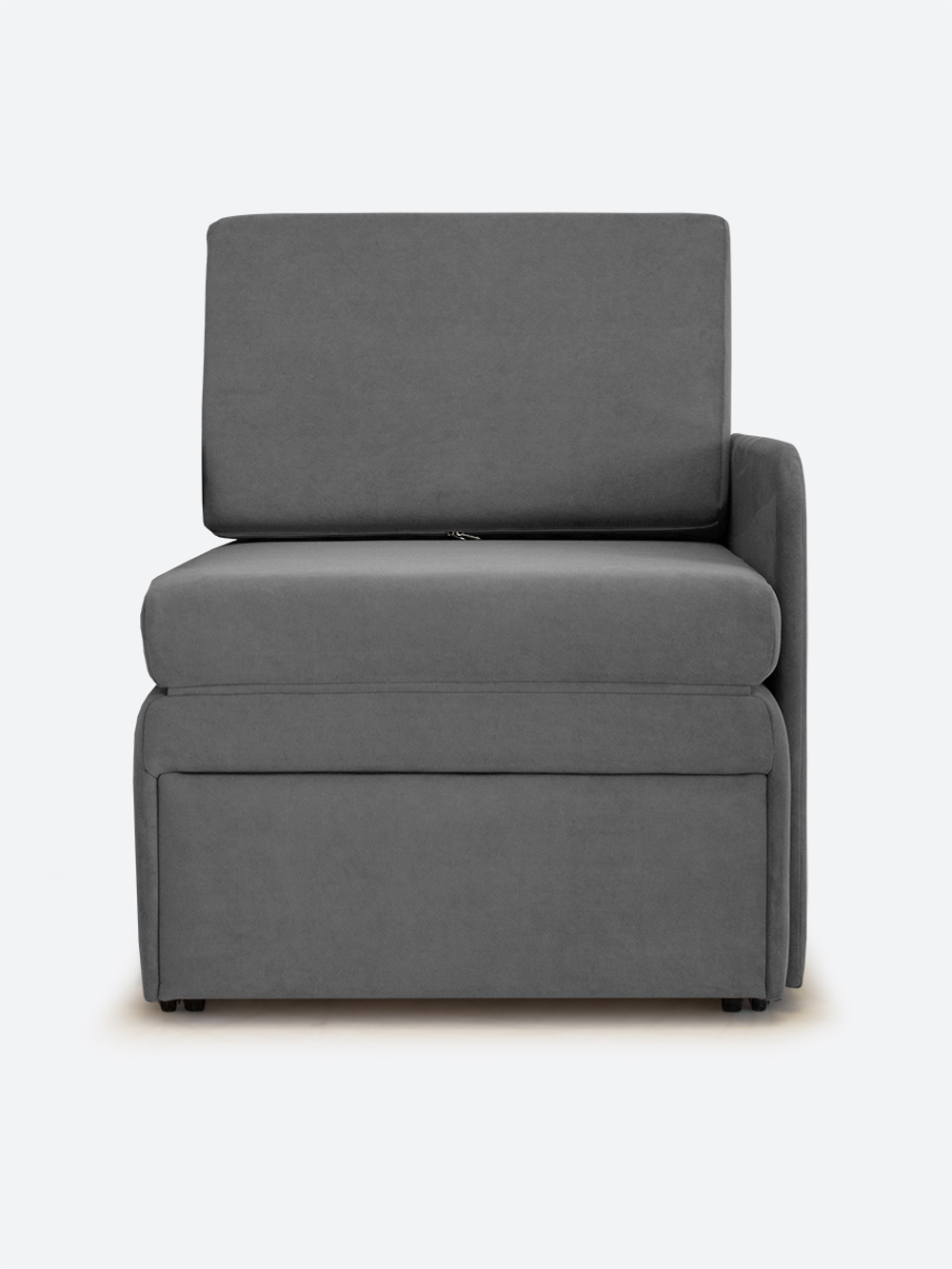 Кресло-кровать "Миник" с левым подлокотником, под правую руку, велюр Candy Grey