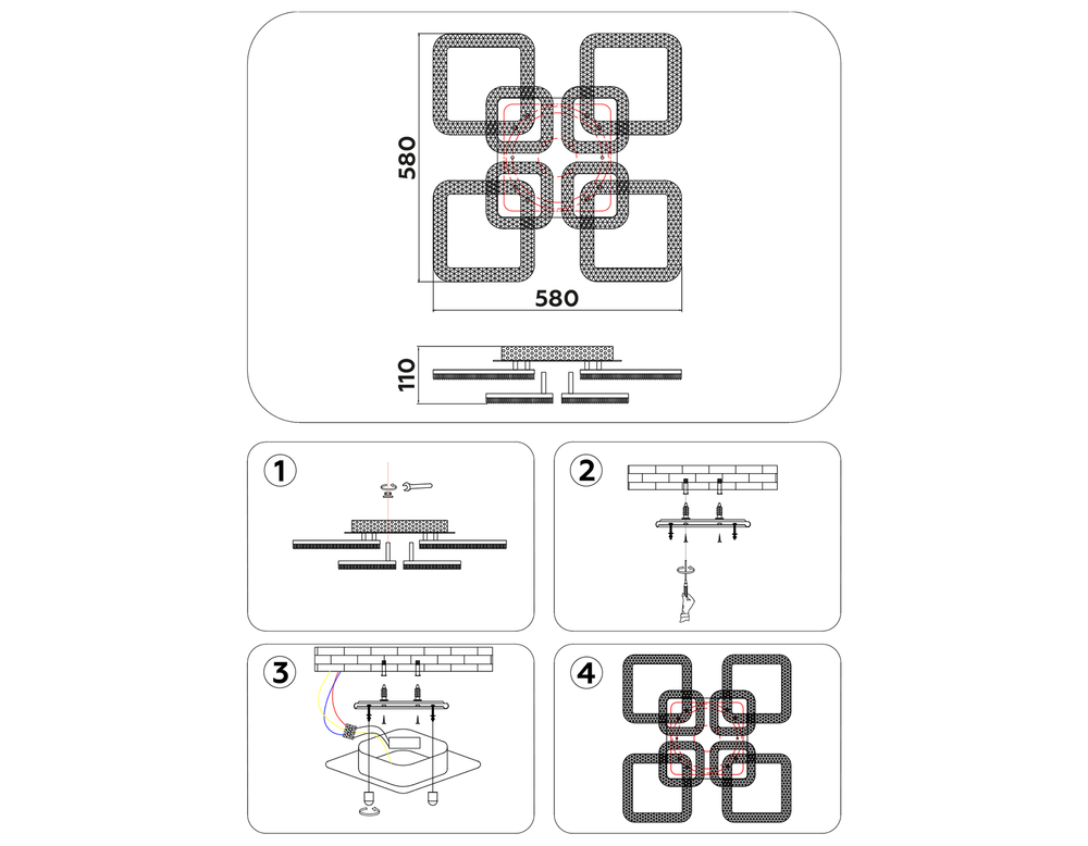 Ambrella Потолочный светодиодный светильник с пультом Original FA3921