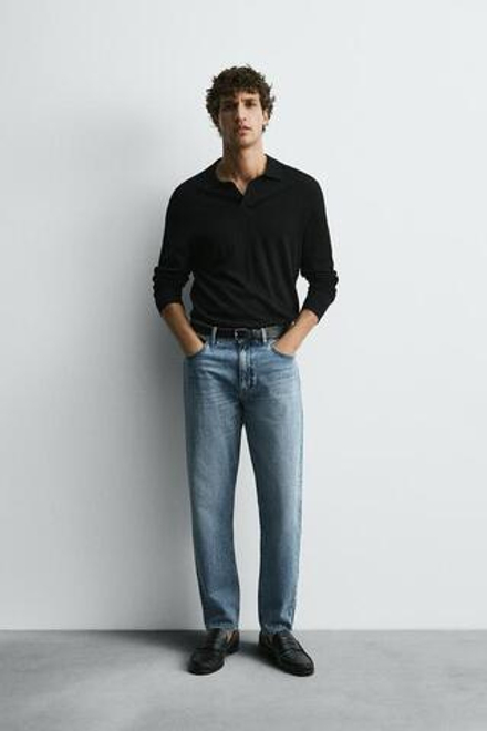 ZARA ДЖИНСЫ ЗАУЖЕННОГО КНИЗУ КРОЯ, ВЫЦВЕТШИЙ СИНИЙ