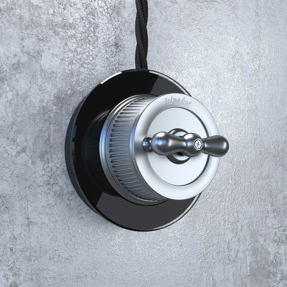 Переключатель одноклавишный (Матовый хром) Vintage WL19-01-03