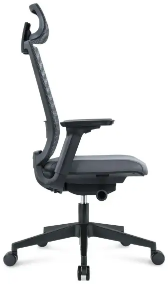 Кресло офисное Рейн черный пластик черная сетка черная ткань