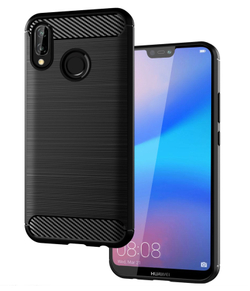 Чехол черного цвета для Huawei P20 Lite, серии Carbon от Caseport