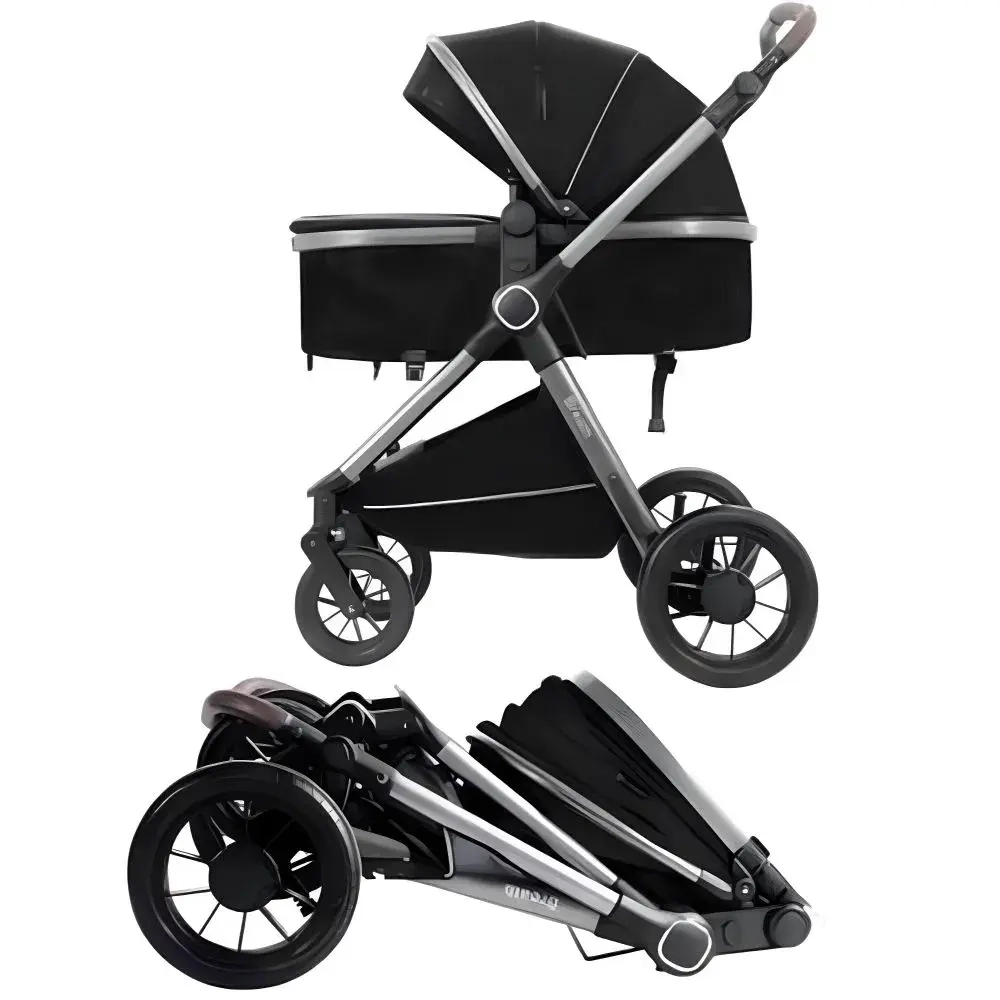Детская коляска-трансформер Luxmom A4 3в1 (черный)