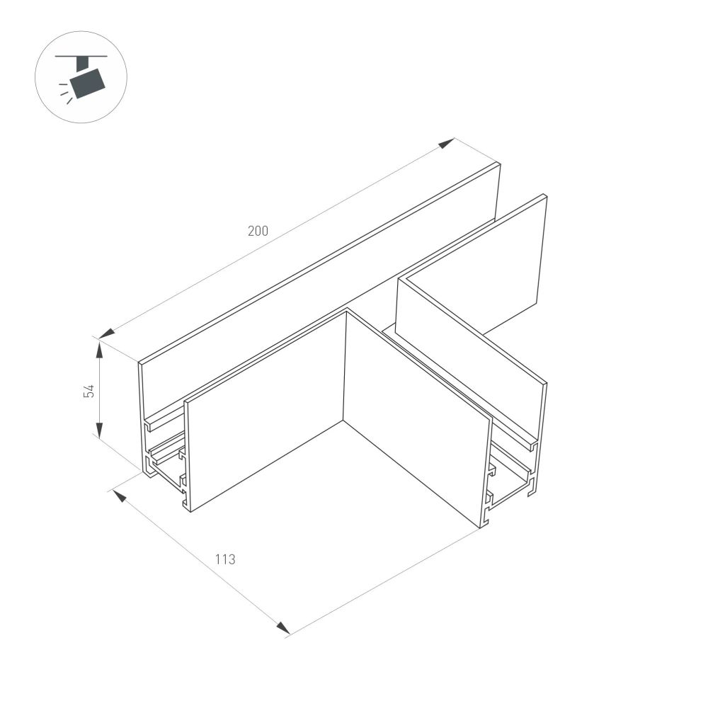 Коннектор тройной MAG-ORIENT-CON-2652-T90 (BK) (Arlight, IP20 Металл, 3 года) 036807