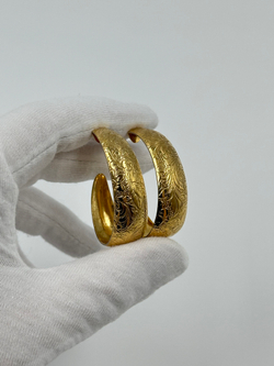 Серьги кольца с узором