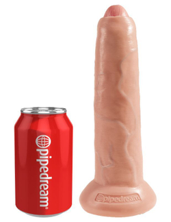 King Cock 9 Uncut Cock - Фаллоимитатор на присоске необрезанный