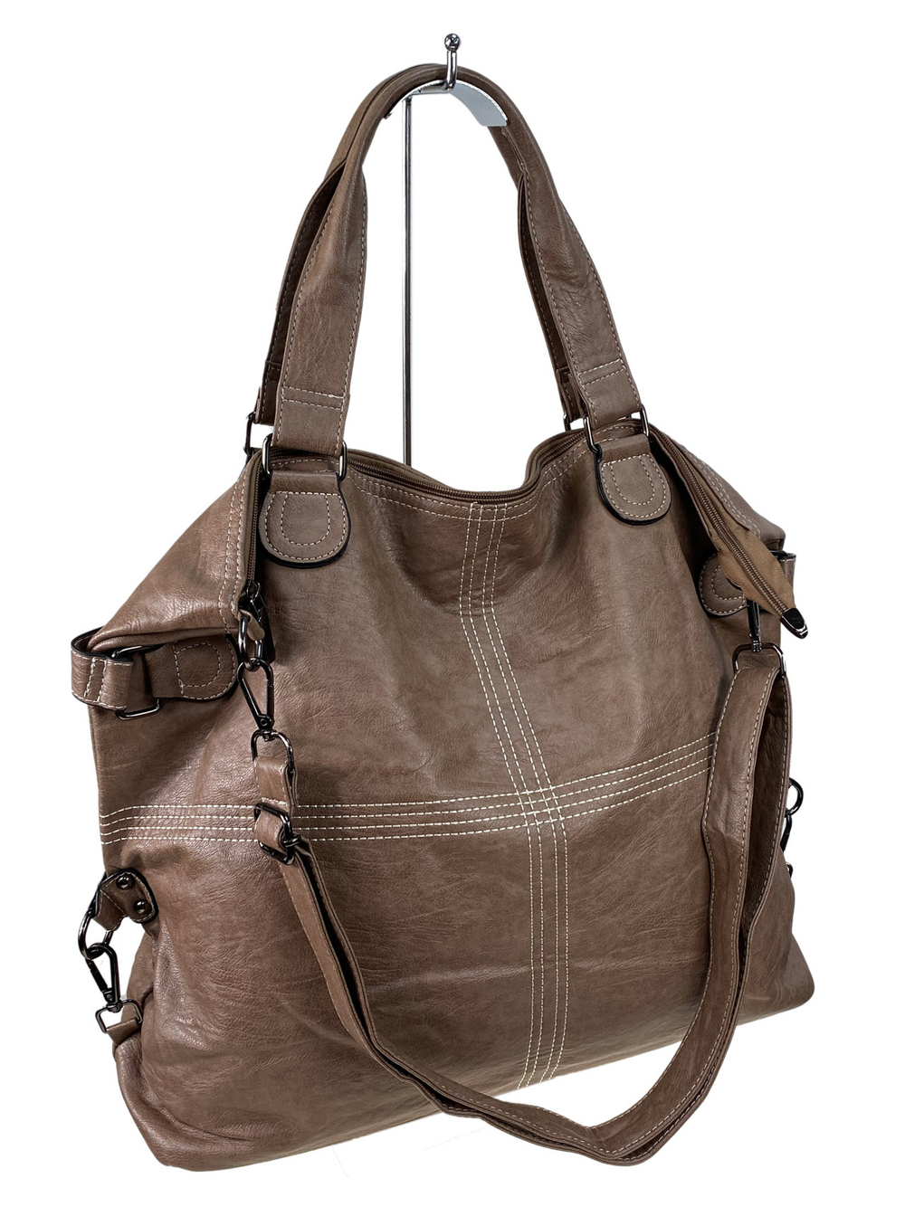 Женская сумка тоут из искусственной кожи, цвет коричневый