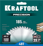 KRAFTOOL PRECISION 185x20мм 48Т, диск пильный по дереву