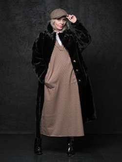 Шуба /черный  /классика/ эко мех