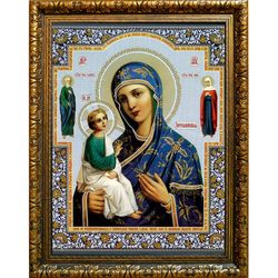 Иерусалимская икона Божией Матери на холсте.