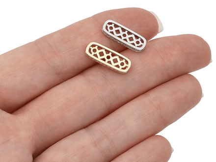 Спейсер 16,5мм, со стразами (для многорядных украшений) (1шт)