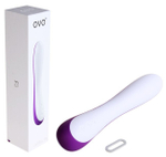Силиконовый вибратор OVO (5 режимов) (Цвет: белый с фиолетовым)