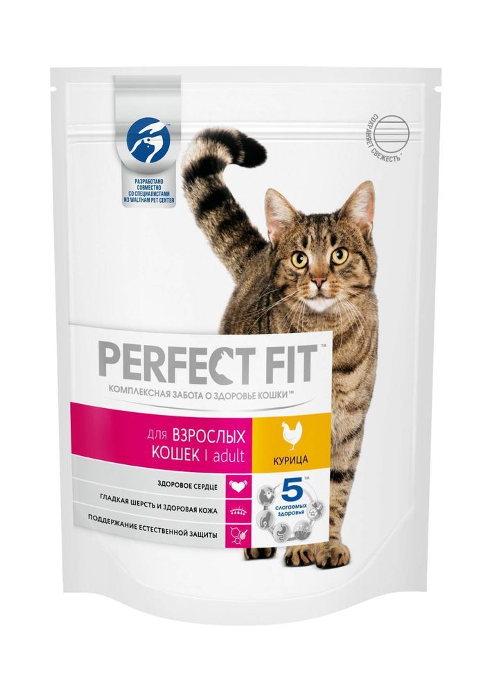 Сухой корм Perfect Fit Adult для взрослых кошек, с курицей, 650 г
