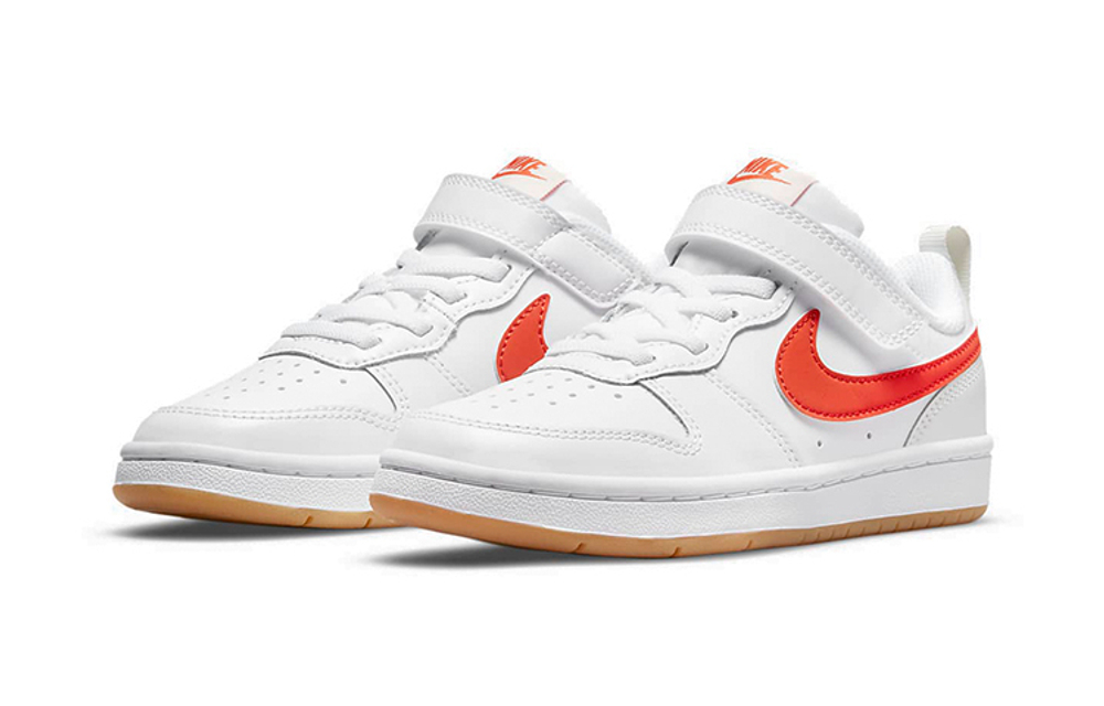 Детские кроссовки Nike Court Borough Low 2 'White Orange' BQ5451-114