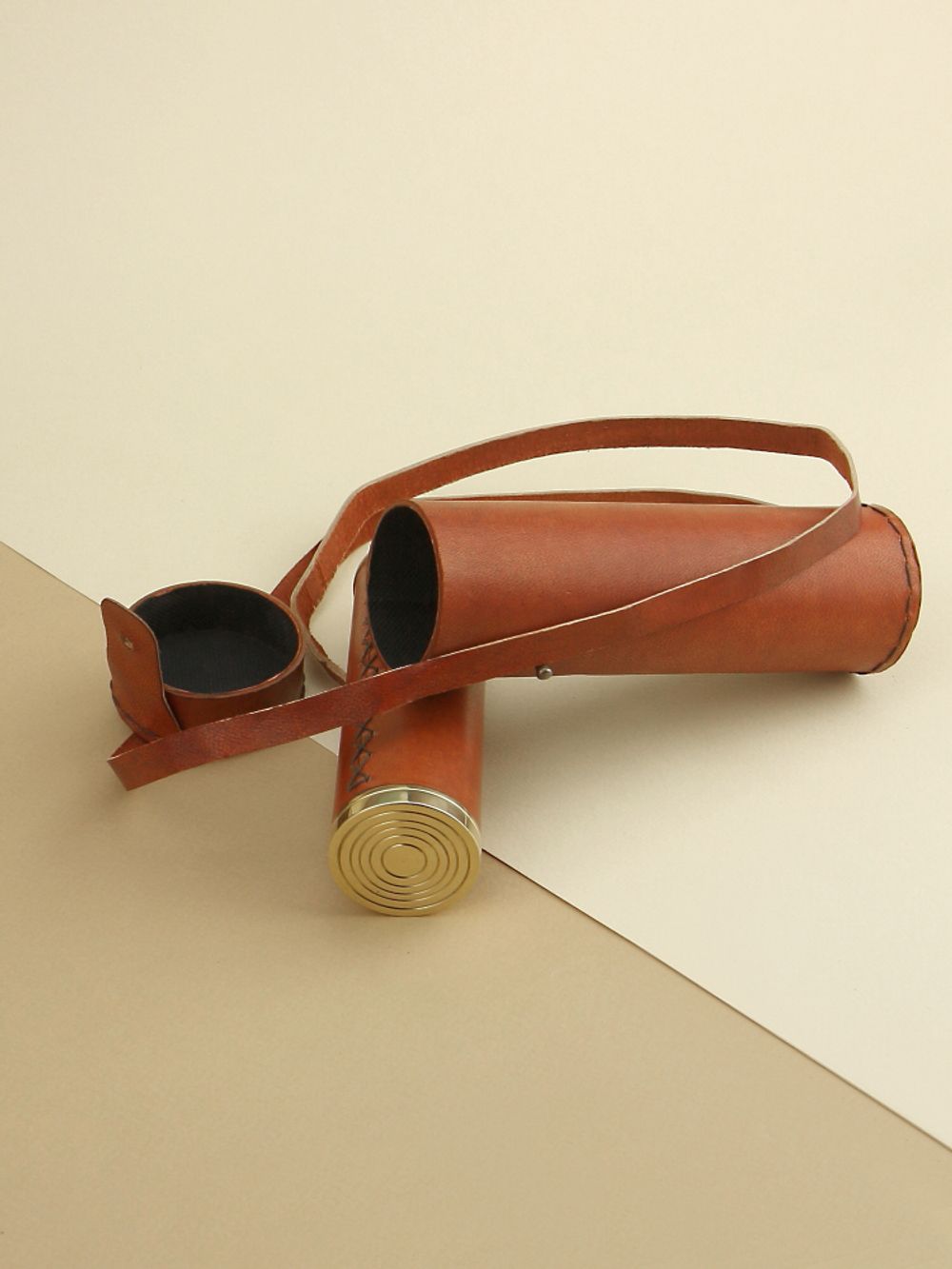 Nautical Подзорная труба в кожаном футляре