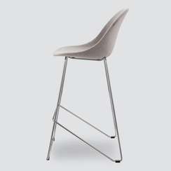 Барный стул Vid Soft 75 см, серый, ножки хром