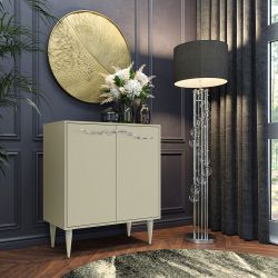 Комод Арт Колор matte Классик Сильвер с 2 полками Серый шелк матовый