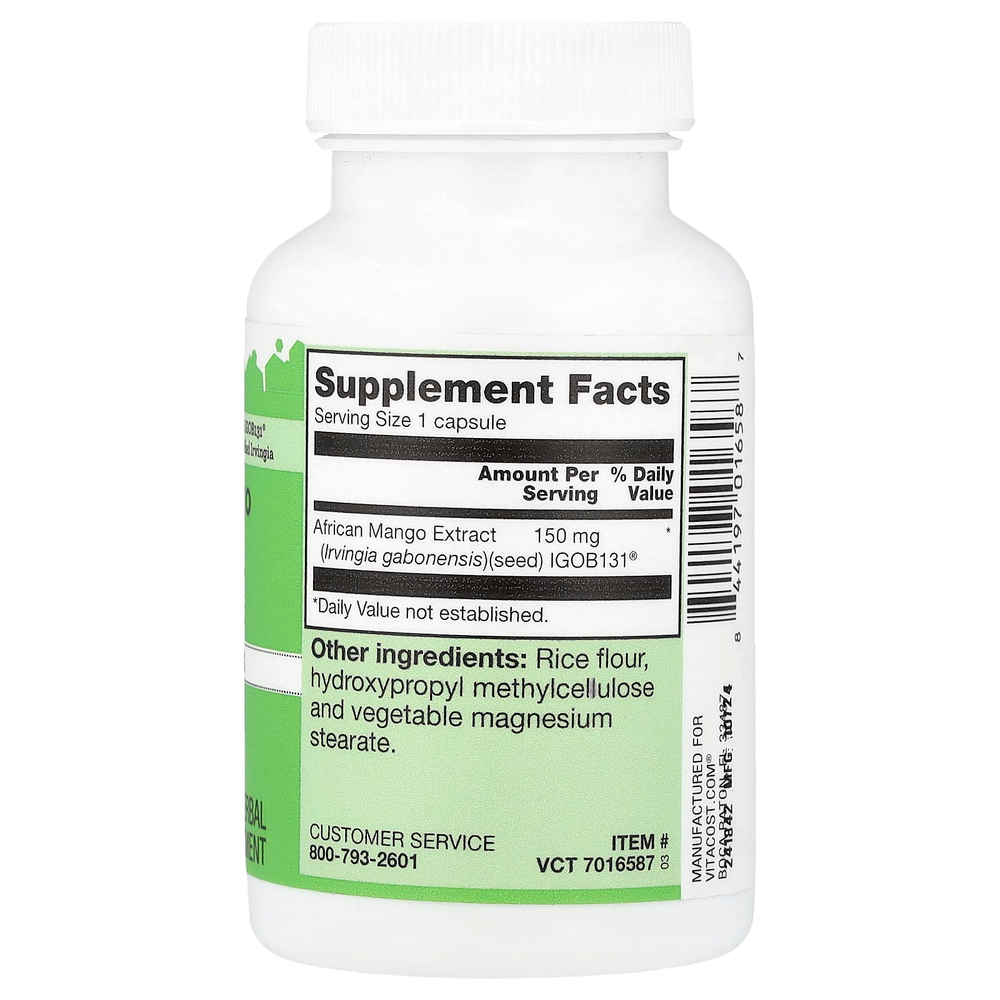 Vitacost, African Mango Extract, 150 mg, 60 Capsules