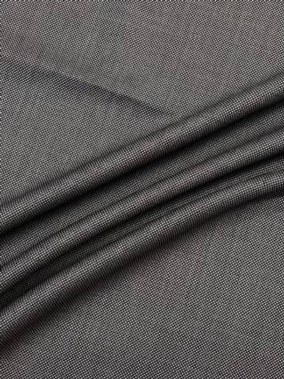 Шерсть черная в мелкий геометричный серый принт