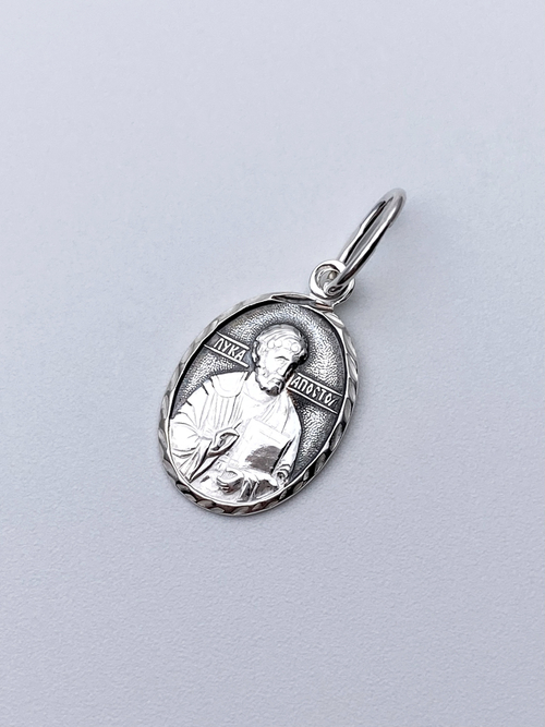 Образок из серебра/Чернение/С подвижным ухом/Лука Апостол