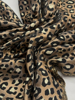 Жаккард п/э с ацетатом и люрексом Dolce&Gabbana коричневый с анималистичным принтом