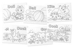 Раскраска-игра (мини). English. Учим слова из 4 букв. (English Words:4 Letters)