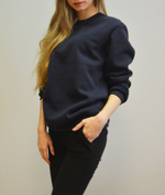 СВИТШОТ ЖЕНСКИЙ ФЛИС, 280 гр, темно-синий, M-301_46 (М)