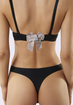 Бежевый клетчатый бант на 2 крючка для сокрытия застёжки бюстгальтера (Цвет: бежевый)