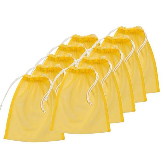 Большой набор маленьких жёлтых экомешочков (10 шт.)
