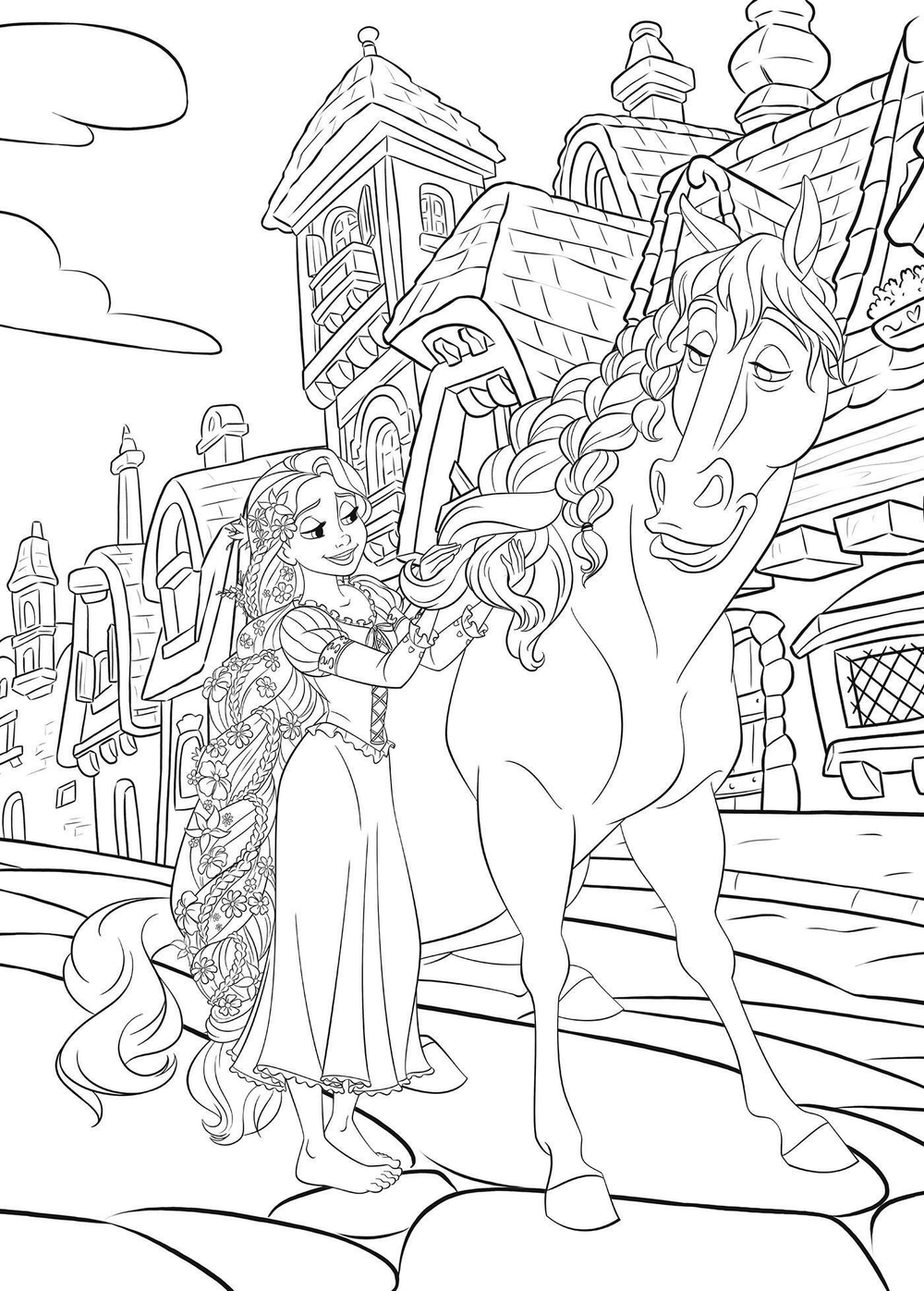 Hachette  раскраска по номерам  ATELIER DE COLORIAGES DISNEY TEENS-Princesses et chevaux