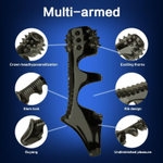 Черная рельефная насадка на пенис «Оки-Чпоки» с усиками (Цвет: черный)