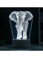 Светильник «Слон» LED белый от сети 9.5×12.5×19 см RISALUX
