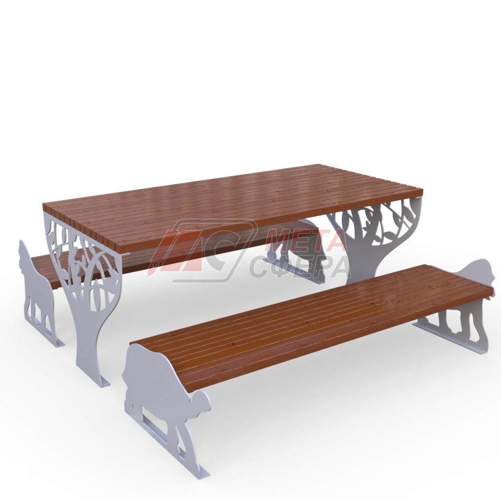 Стол с лавками Зоо