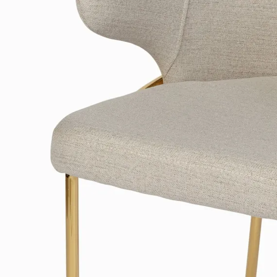 Стул Silva, светло-бежевый, золотые ножки