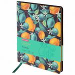 Тетрадь А5 (168х208 мм), 80 л., сшивка, клетка, под кожу, бумага 70 г/м2, BRAUBERG VISTA, "Lemon Story", 403918