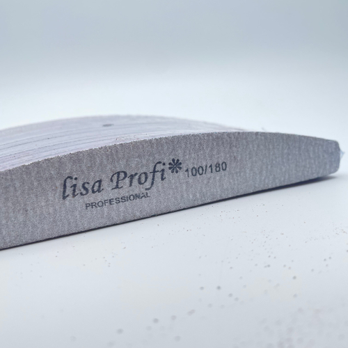 LisaProfi Пилки формы лодочка на вспененной основе 100/180 грит, 25 шт.