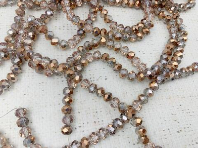 Бусины граненые Рондель, d 8 мм, 1 уп=10 нитей, 1 нить 40 см, коричневый