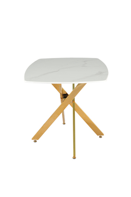 Стол обеденный Ist Casa Элис Рэк, 140х80х76 см, белый, золото