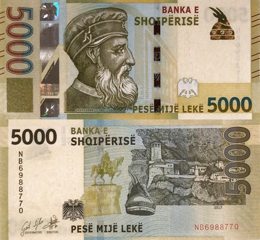 Албания 5000 лек 2017 Скандербег UNC