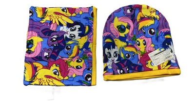 Комплект на девочку "Пони" (шапка со снудом) из двойного трикотажа (92 % хлопок) на возраст 2-5 лет