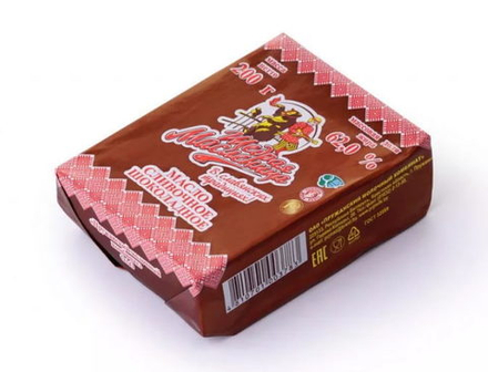 Масло сливочное шоколадное "Щедрая масленица" 62% 200 г. Пружаны