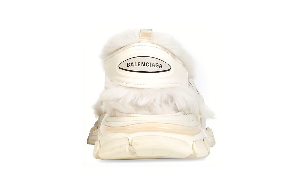 Balenciaga Track Sandal Fake Fur Beige Women"s
