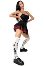 Белые гольфы с принтом в виде тату (Цвет: белый)