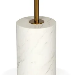 Кофейный столик Brasil 3, Ø45х61 см, белый мрамор, золотистая сталь